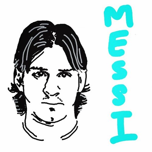 500x500 Messi Drawings