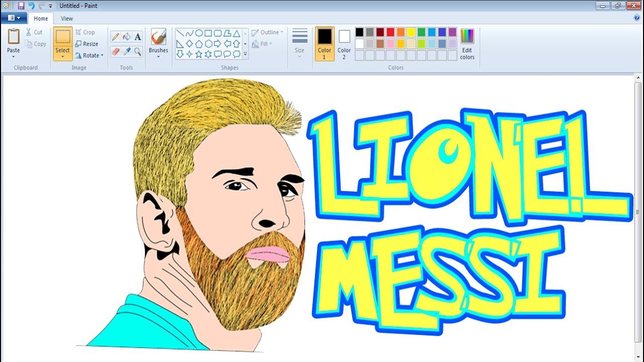 1280x720 speed drawing lionel messi food ball ms paint