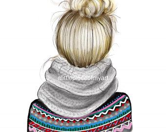 340x270 Messy Bun Print Etsy