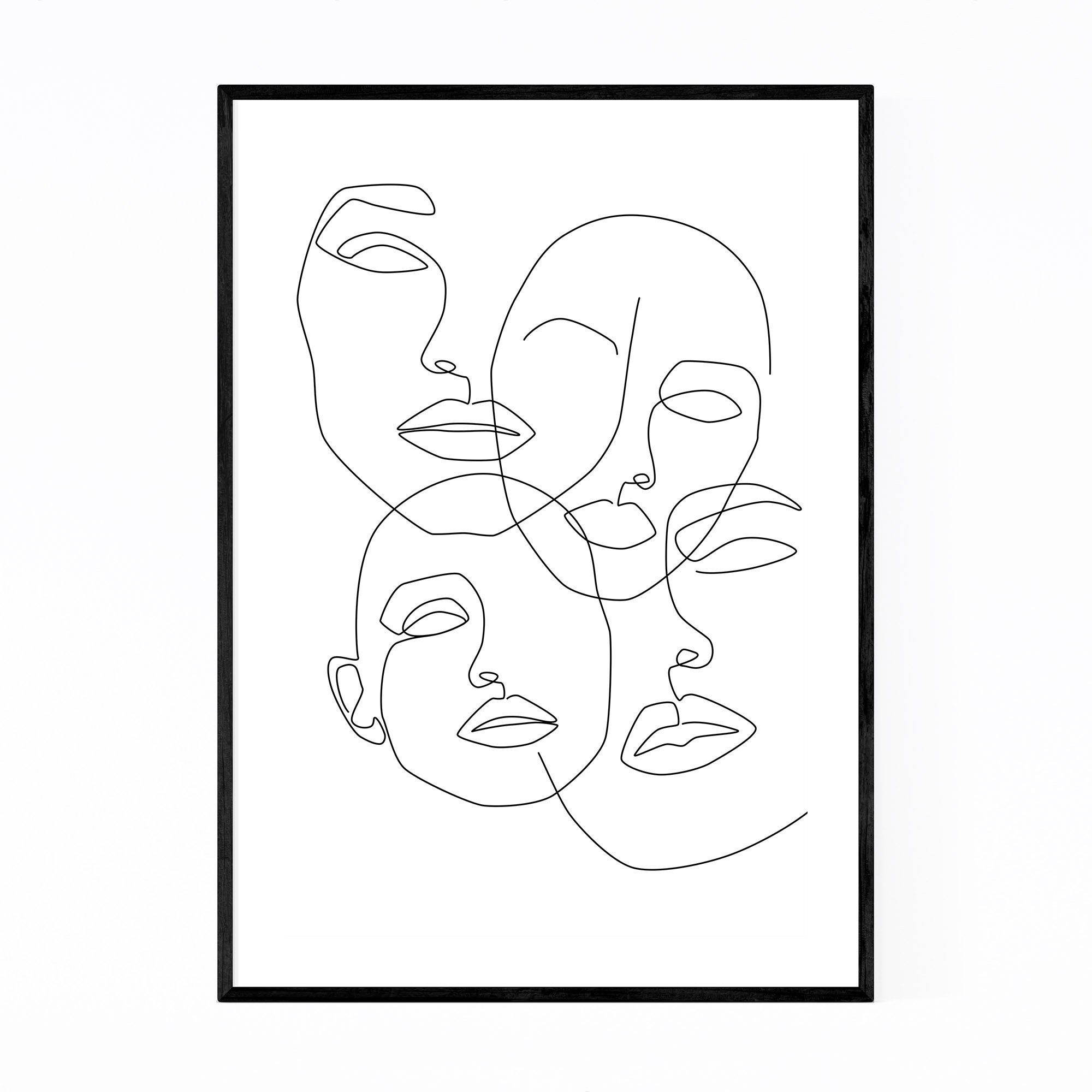 2000x2000 Fashion Feminine Line Drawing Print, Canvas, Metal, Framed Wall