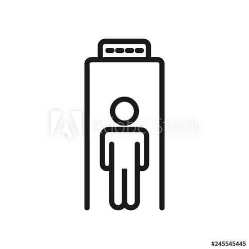 500x500 Signaling Portal Metal Detector Linear Icon Thin Line