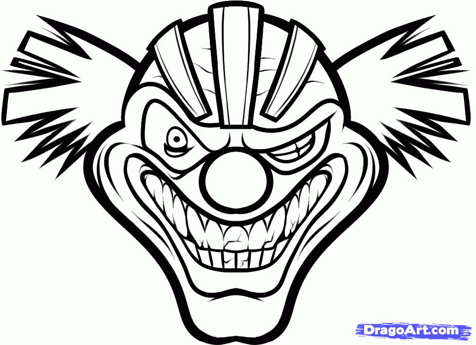 964x699 Step How To Draw Sweet Tooth, Twisted Metal