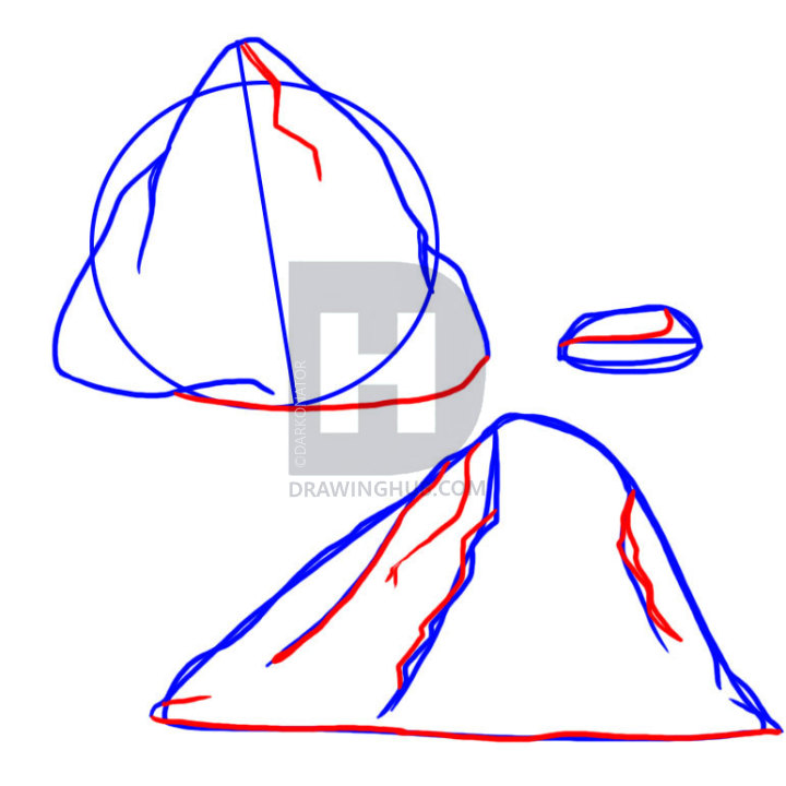 720x720 How To Draw Rocks, Step