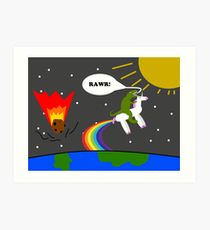 210x230 Dinosaur Meteor Drawing Art Prints Redbubble