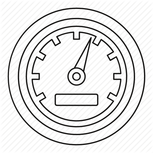 512x512 auto, car, line, meter, outline, speed, speedometer icon