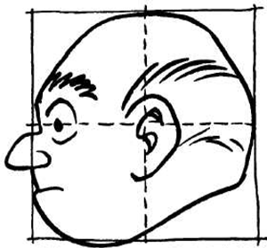 300x279 Drawing Comic Human Faces Heads With The Boxed Grids Method