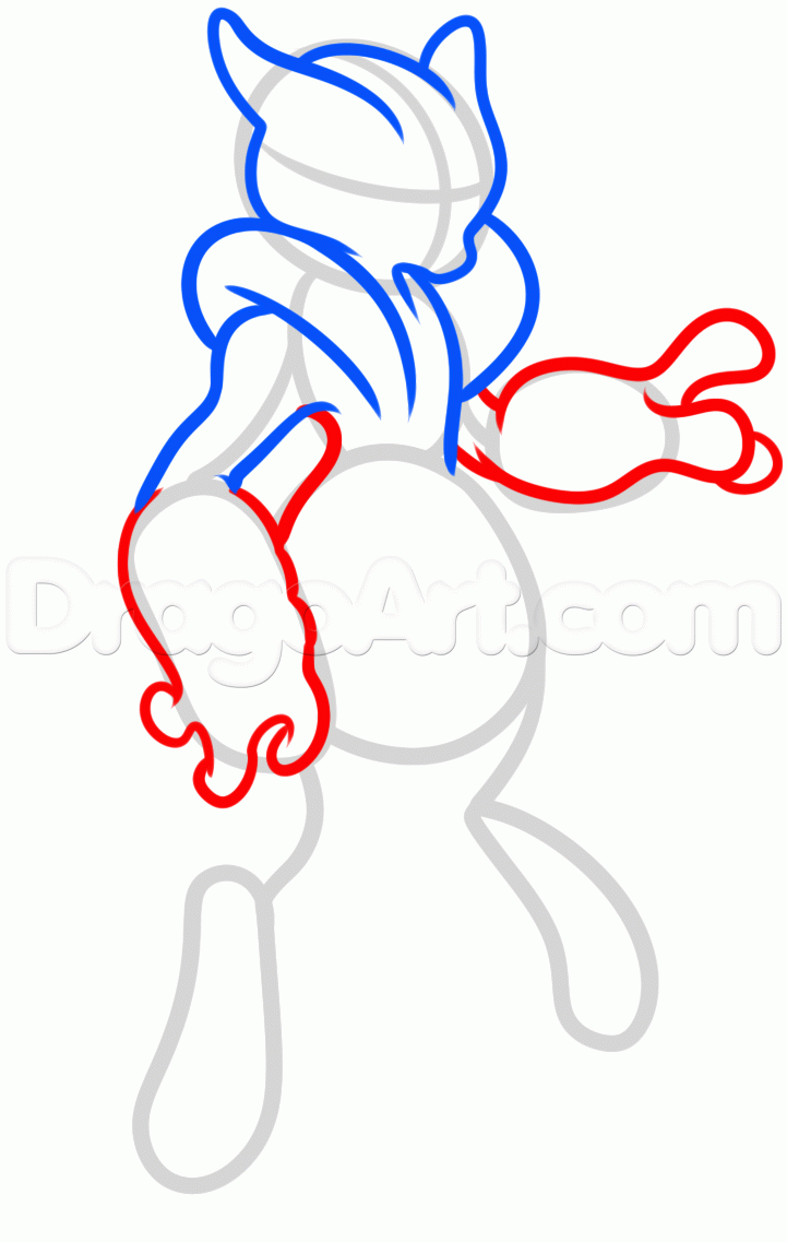 721x1137 How To Draw Mega Mewtwo X, Step