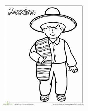 301x378 Multicultural Coloring Mexico First Grade Fun Schools Around