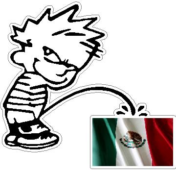 360x347 Pee On Mexican Flag Decal Sticker
