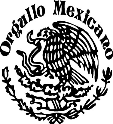 376x412 Orgullo Mexicano Mexican Eagle Vinyl Decal Sticker