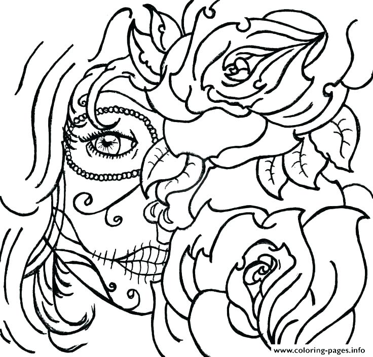 736x705 Mexican Skull Coloring Pages Skulls Coloring Pages Sugar Skull