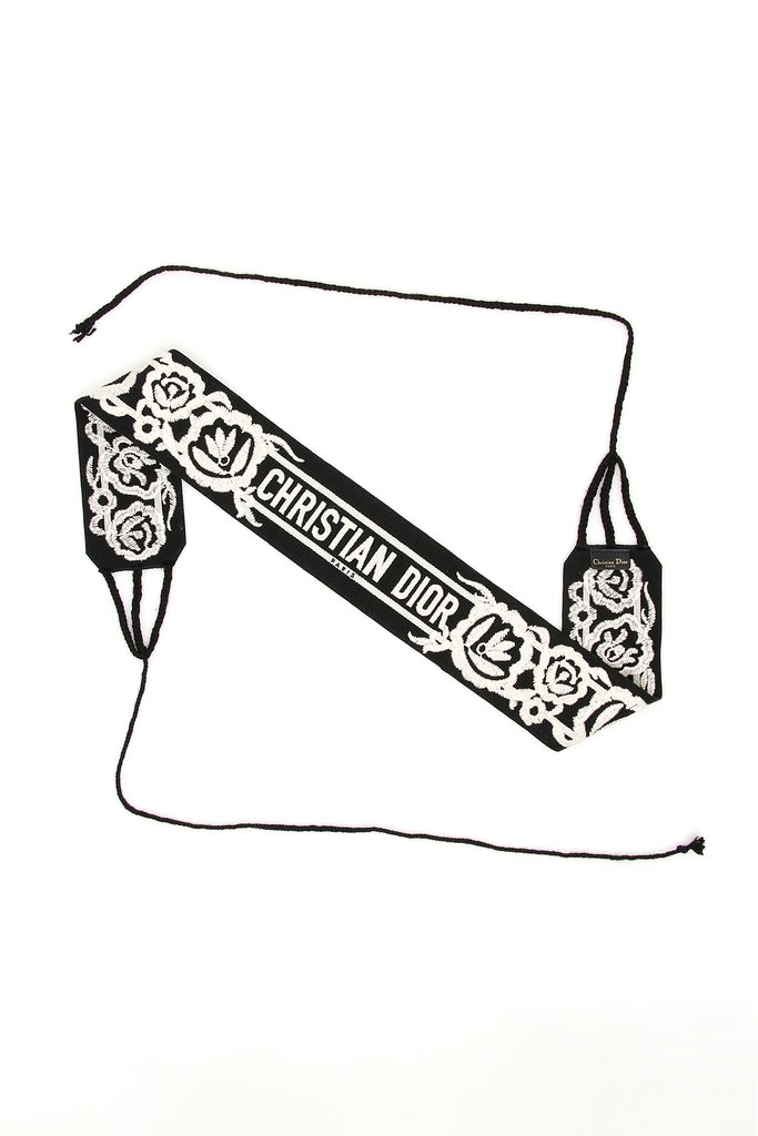 683x1024 Christian Dior Mexican Flowers Belt Black Multi Italy