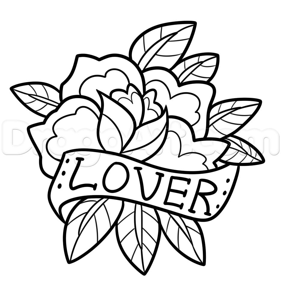 935x950 Draw A Vintage Rose, Step