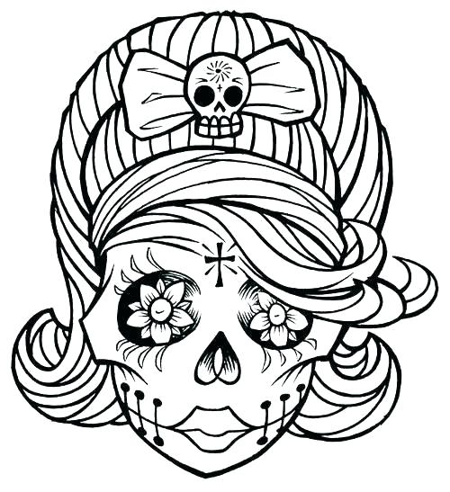 500x547 Mexican Skull Coloring Pages Coloring Pages Of Sugar Skulls