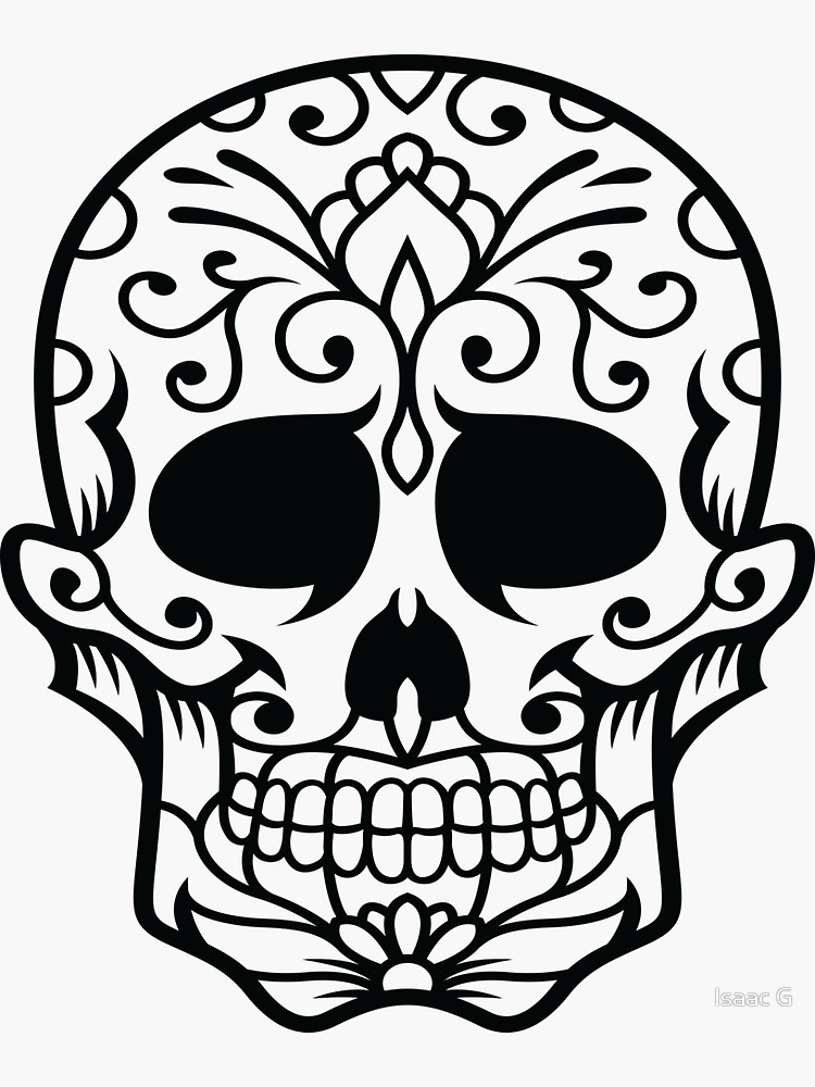 750x1000 Green Sugar Skull Clip Art