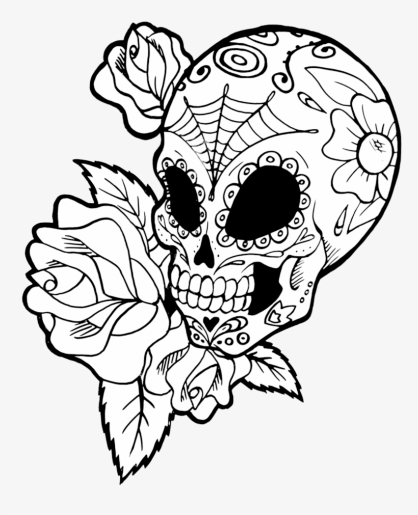 820x1011 Roses Drawings With Sugar Skulls Download