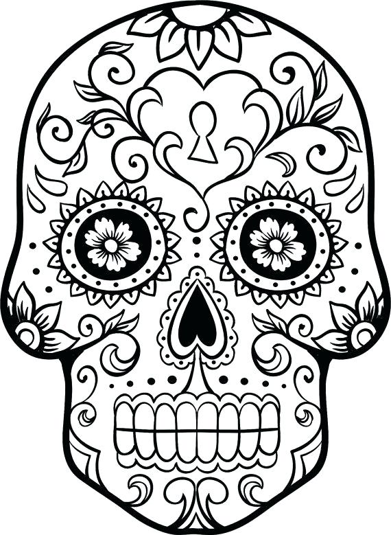 570x779 Cool Skull Tattoos Designs Pretty Sugar Girl Tattoo Outline Ideas