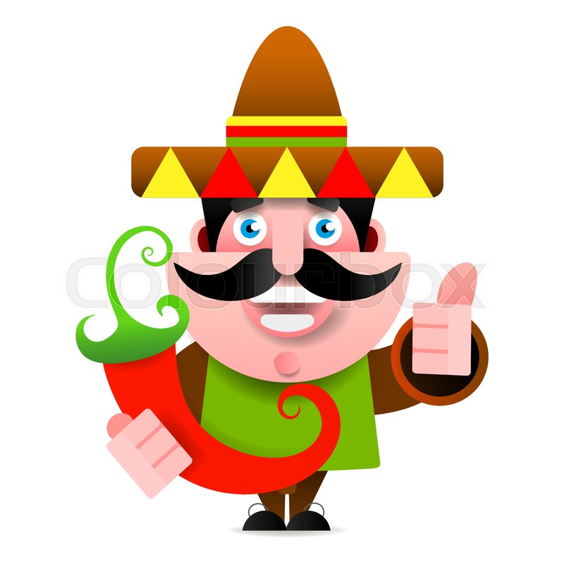 800x800 Exican Man In Sombrero Showing Okay Stock Vector Colourbox