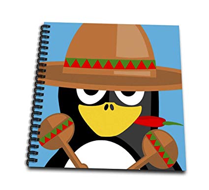 425x386 Print Of Adorable Mexican Penguin With Sombrero