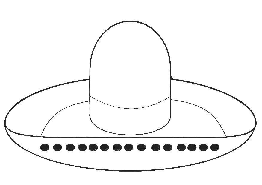 875x620 Mexican Sombrero Hat Coloring