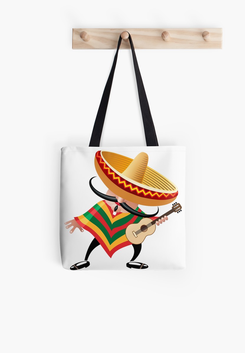 831x1200 Mexican Musician In Sombrero With Guitar Drawn In Cartoon Style