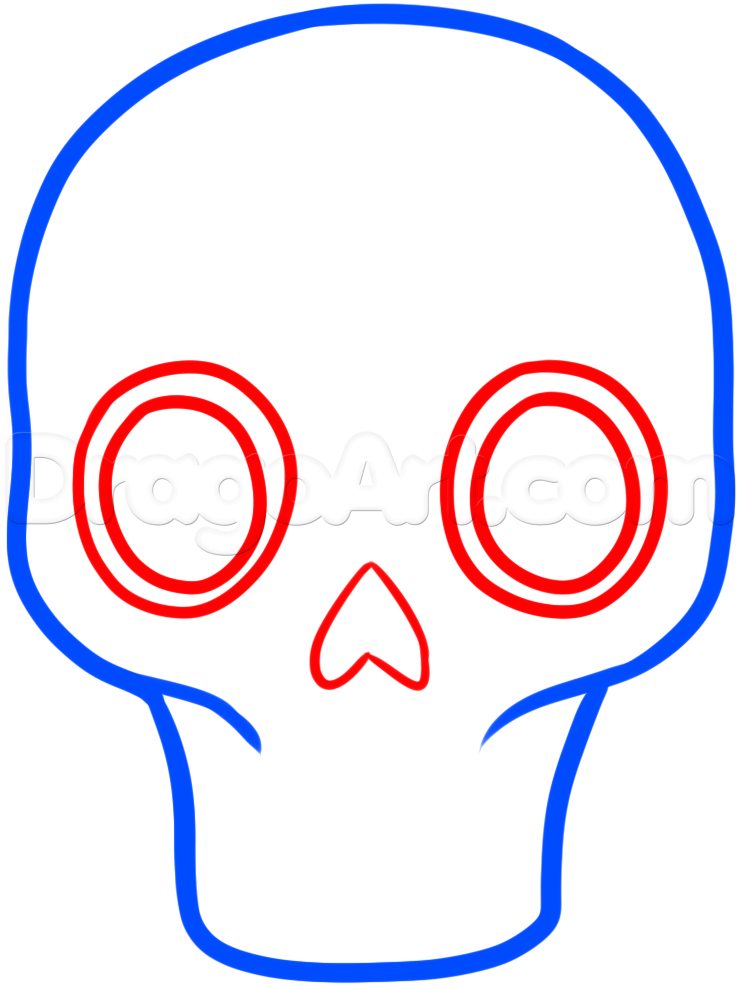 740x987 How To Draw A Sugar Skull Easy, Step