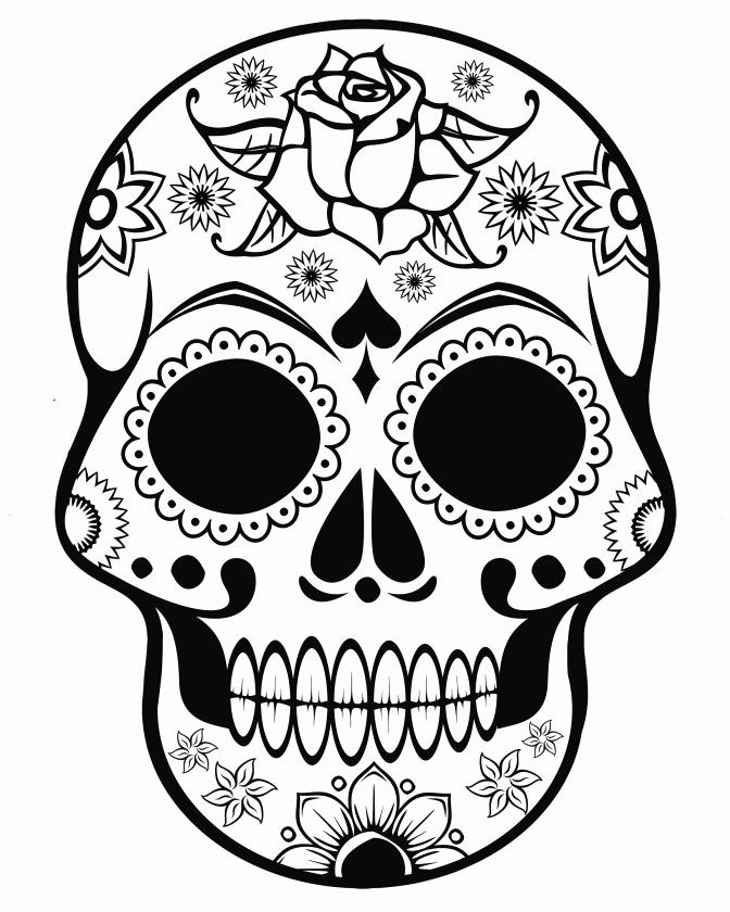 672x840 Sugar Skull Color Awesome Sugar Skulls Coloring Sheets