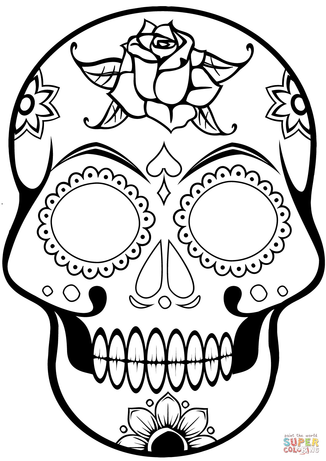 1060x1500 Coloring Pages Sugar Skulls Mexican Drawings Skull