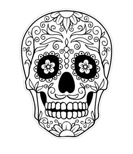 432x500 Day Of The Dead Skull Coloring Pages