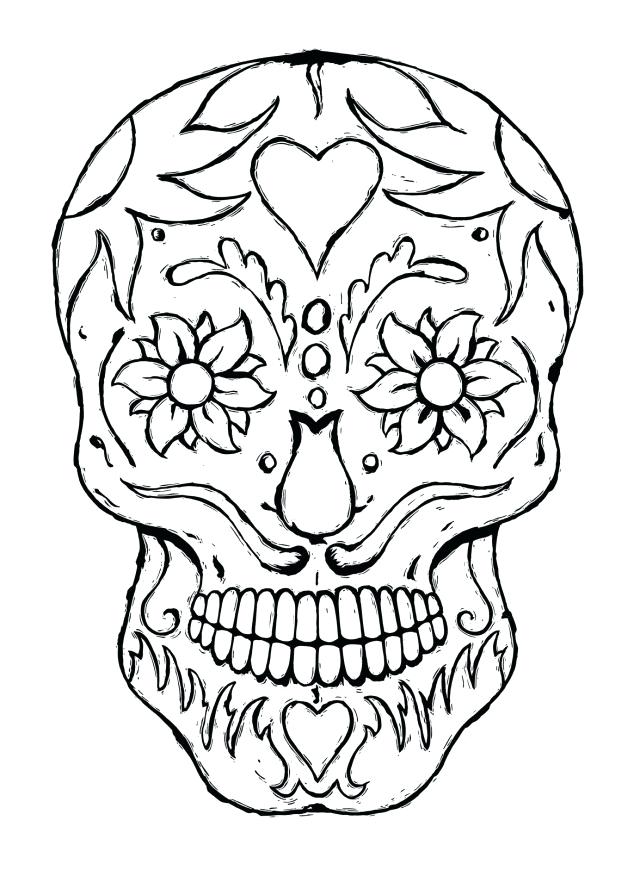 640x870 Folk Art Coloring Pages Sugar Skull Tat Idea Image Kids Printable