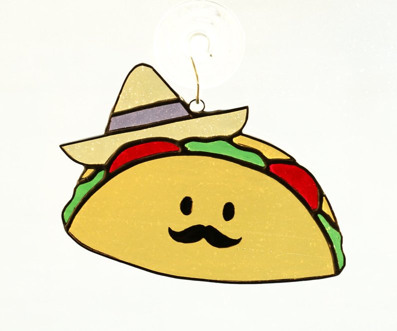 794x663 Stained Glass Taco Decoration Taco Sun Catcher Mexican Party Etsy