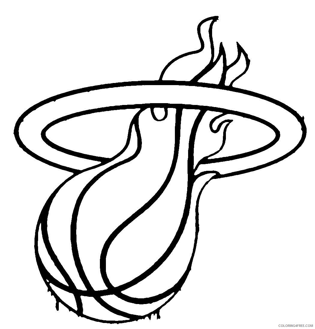 1050x1094 Nba Coloring Pages Miami Heat Logo