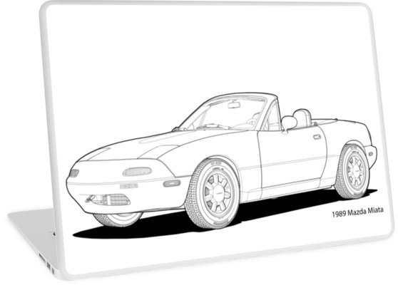 558x400 mazda mx miata line illustration laptop skins