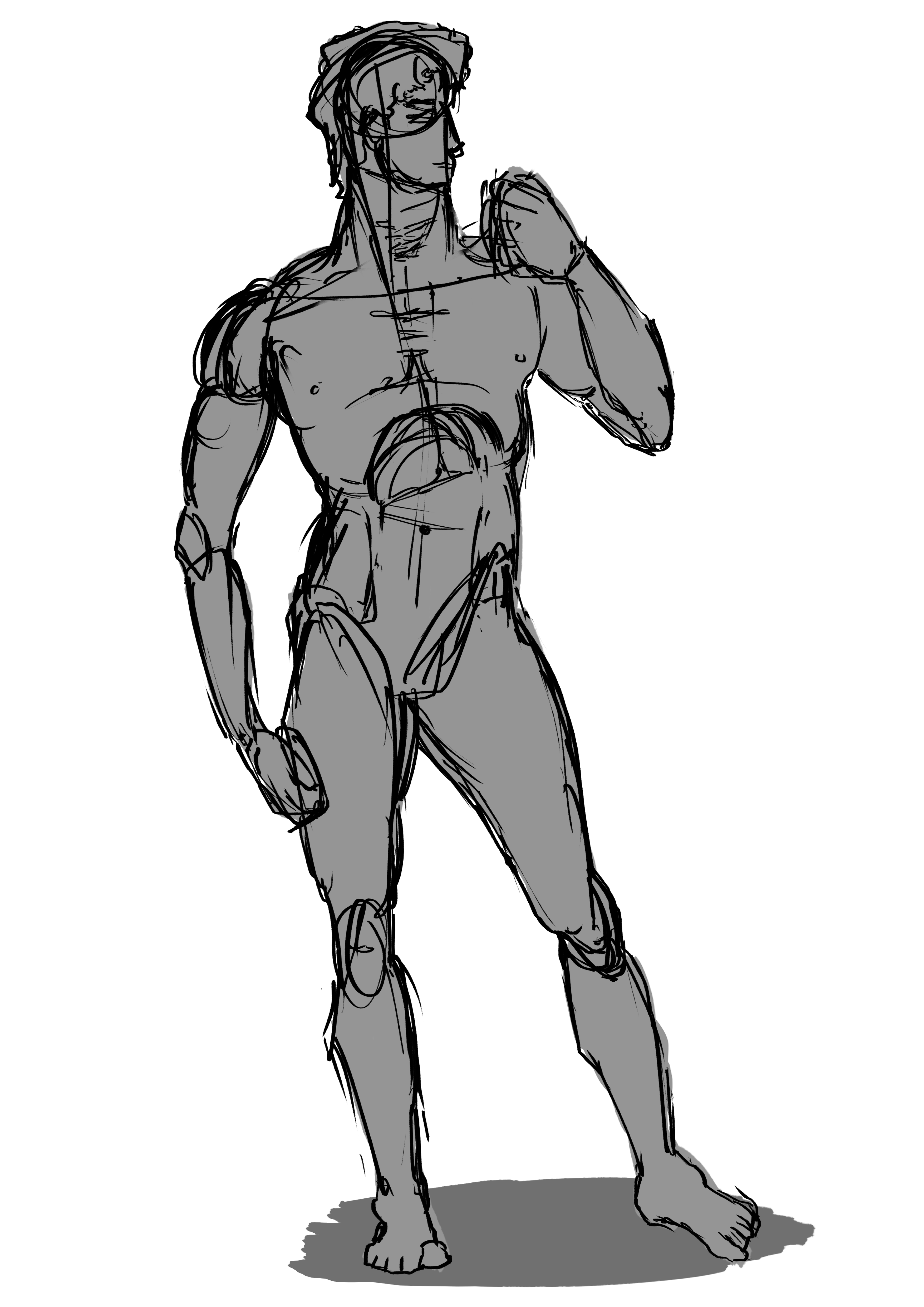 3508x4961 michelangelo's david attempt