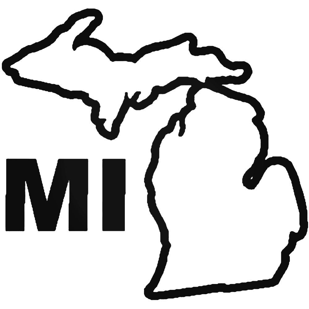 1000x1000 Home State Michigan Decal Sticker