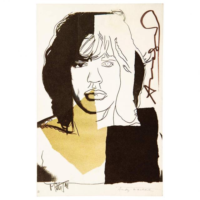 640x640 warhol, andy signed postcard from mick jagger series for sale