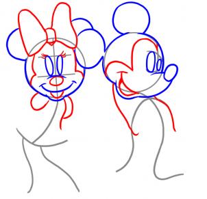 302x291 How To Draw How To Draw Mickey And Minnie