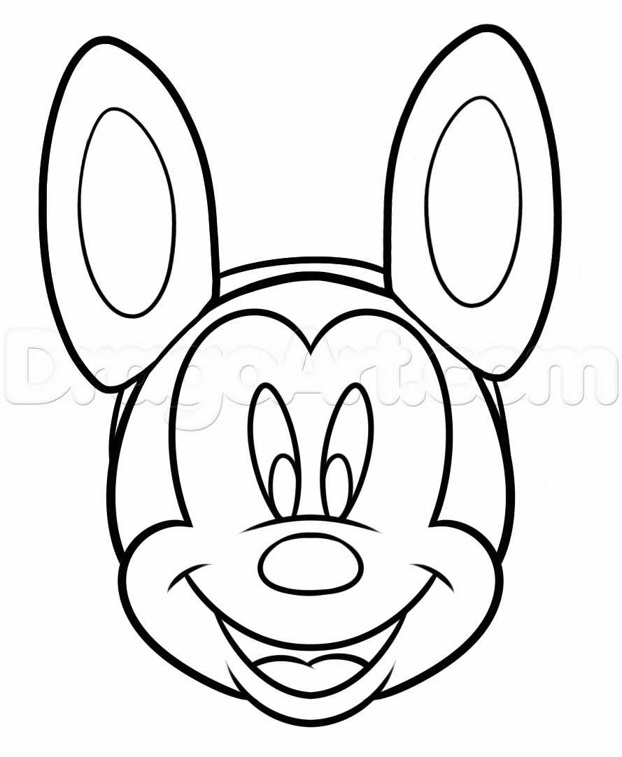 889x1083 How To Draw Easter Mickey, Step