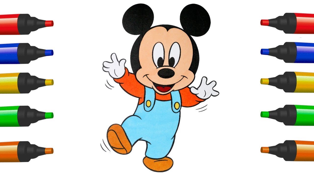 1280x720 How To Draw Mickey Mouse Baby Disney Mickey Mouse Coloring Pages