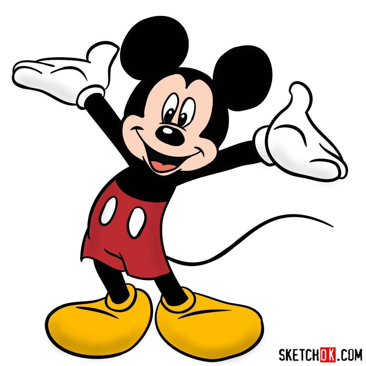 1200x1200 How To Draw Mickey Mouse