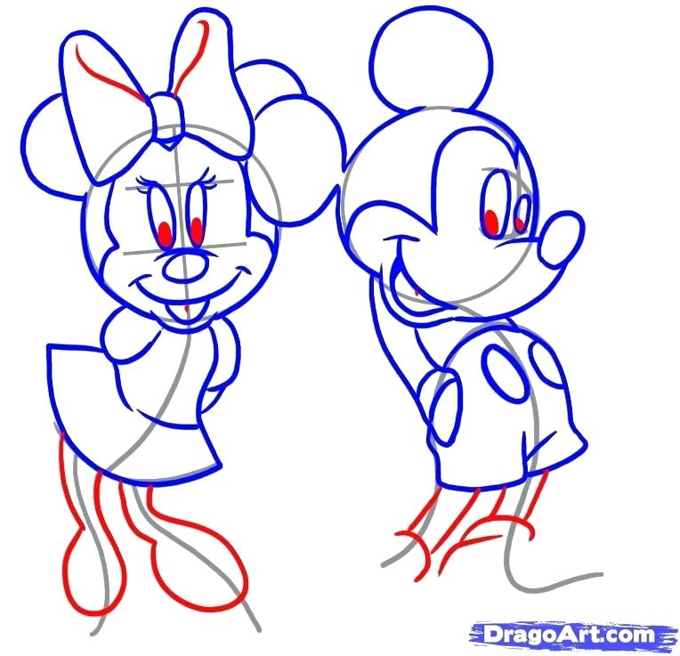 764x737 Draw Minnie Mouse Color Your Drawing How To Draw Minnie Mouse