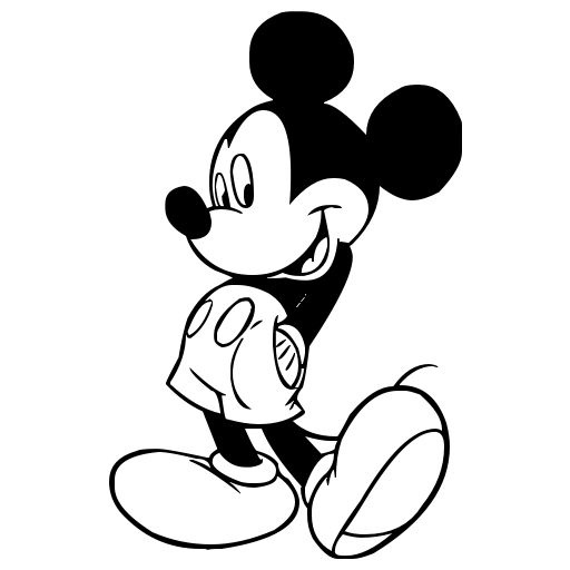 512x512 micky mouse black and white black mickey mouse icon