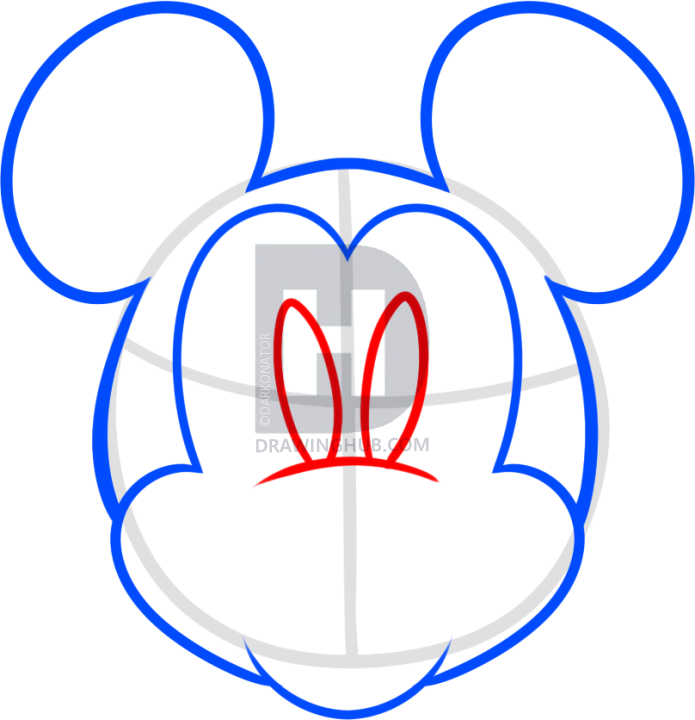 695x720 How To Draw Mickey Mouse For Kids, Step