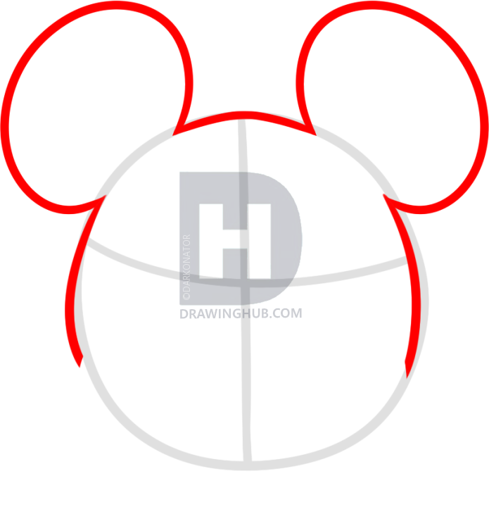 695x720 How To Draw Mickey Mouse For Kids, Step