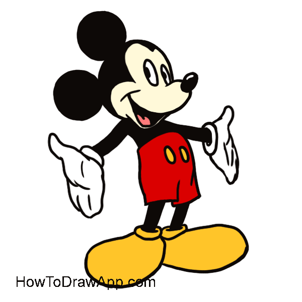 600x600 Learn How To Draw Mickey Mouse Step