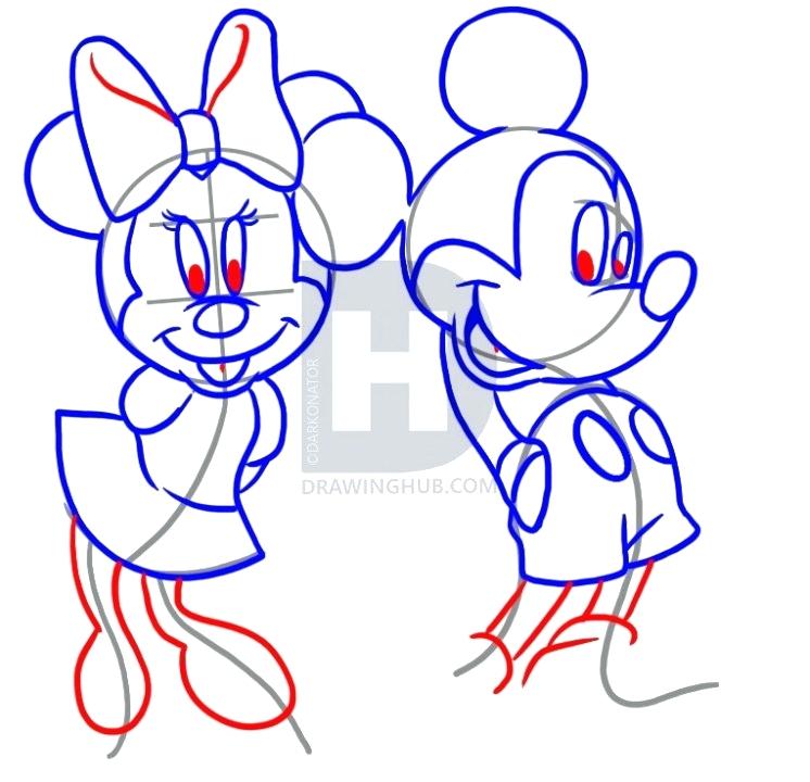 746x720 How To Draw A Mickey