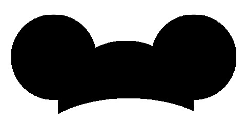 480x240 Mickey Mouse Ears Silhouette All Template