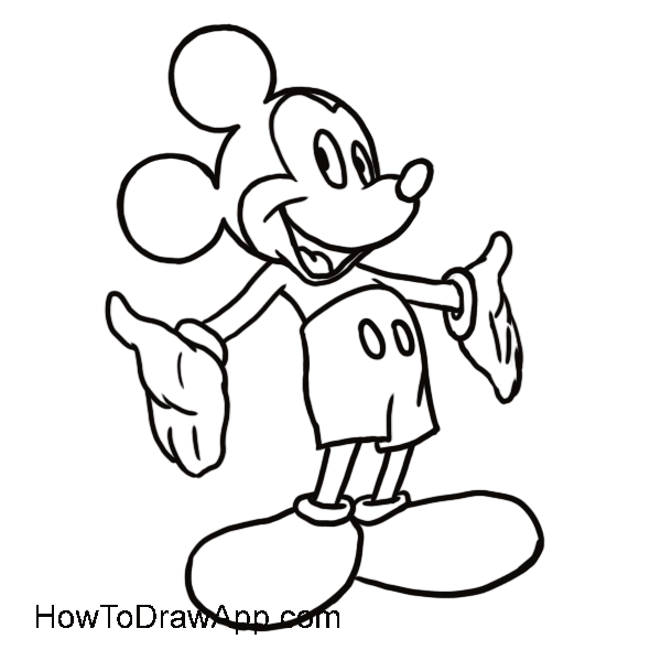 600x600 Learn How To Draw Mickey Mouse Step