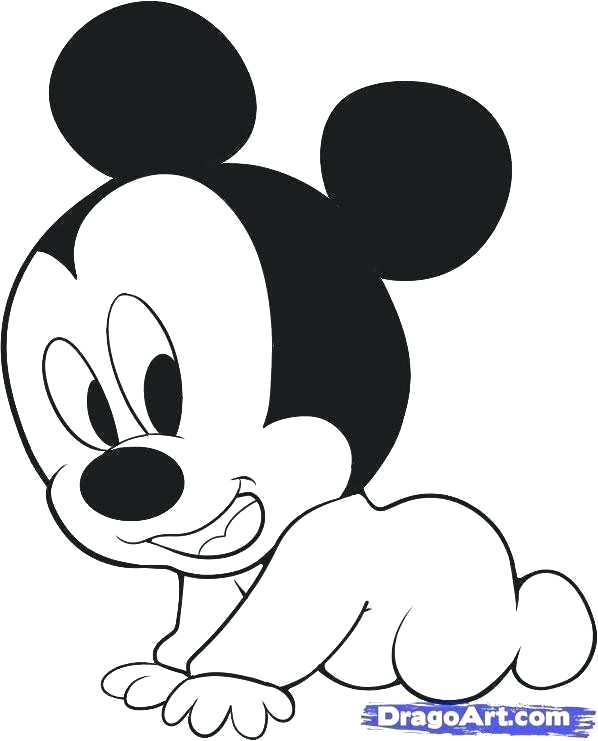 598x741 Drawing Of Mickey Mickey Mouse Drawing Fresh How To Draw Baby