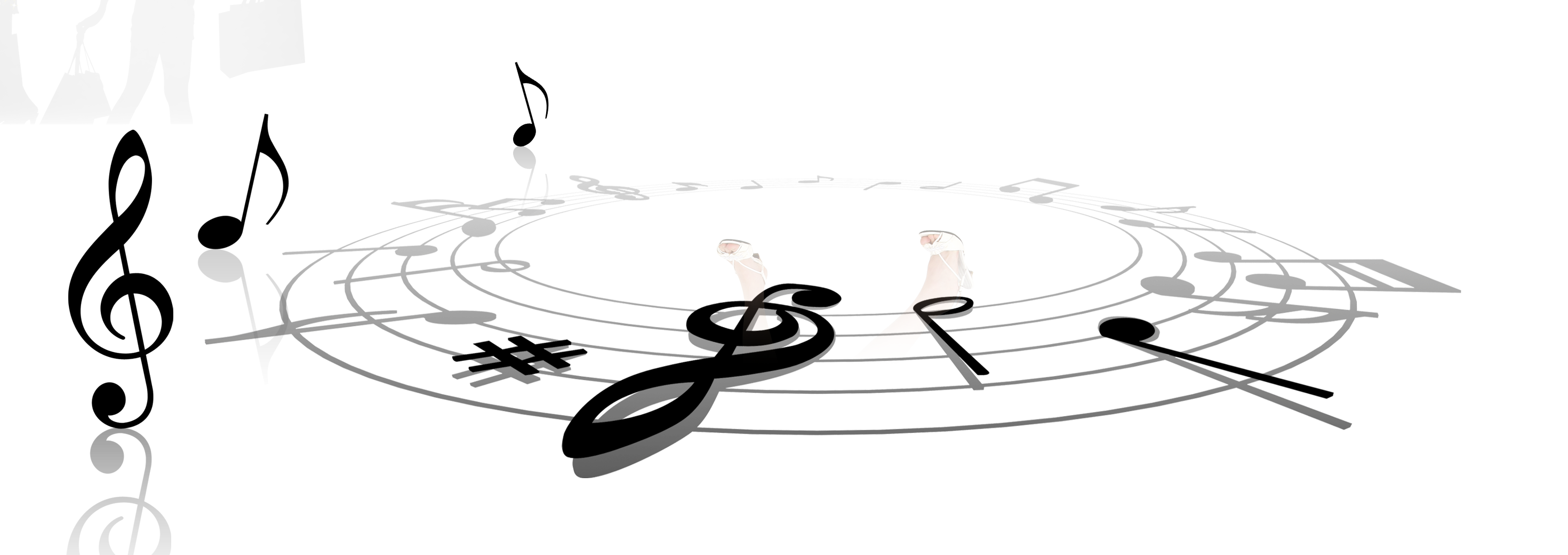 2940x1040 Microphone And Music Notes Picture Black And White Stock Huge